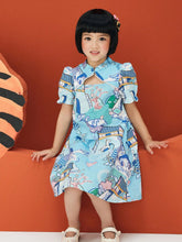Mini Bala Summer New Girls' Baby Breathable Pure Cotton Dreamy Chinese Style Qipao Dress